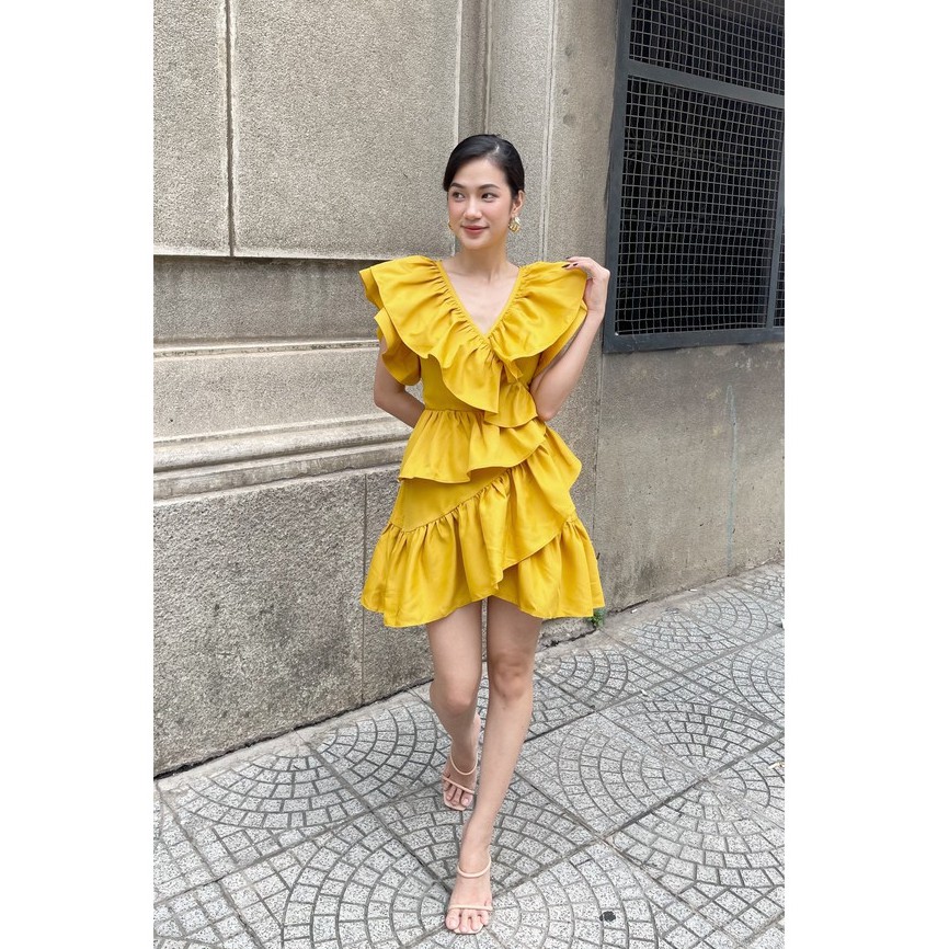 COCO SIN - Jumpsuit Vàng Ruffle