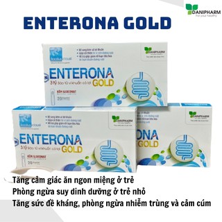 Men vi sinh cho bé, men tiêu hóa cho bé, bổ sung kẽm Gluconat Enterona Gold 20 lọ*5ml