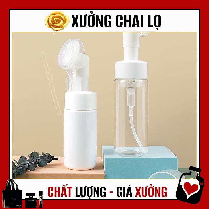 Chai Chiết Mĩ Phẩm ❤ TOP GIÁ RẺ ❤ Chai Tạo Bọt Mát Xa Đầu Cọ Silicon 100ml, 150ml chiết sữa rửa mặt, phụ kiện du lichj