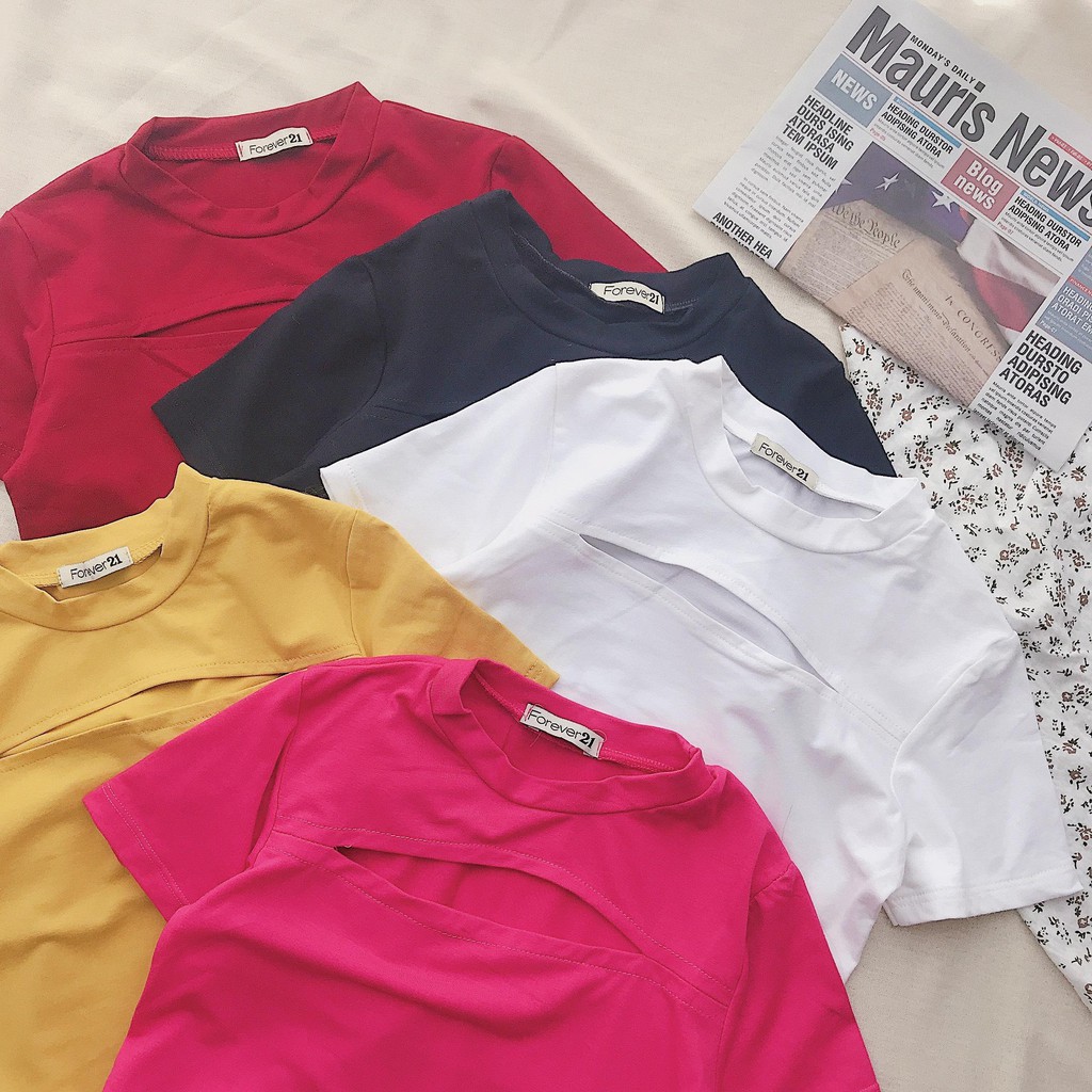 ÁO THUN CROPTOP KHOÉT NGỰC chất co giãn tốt Tanii Clothing