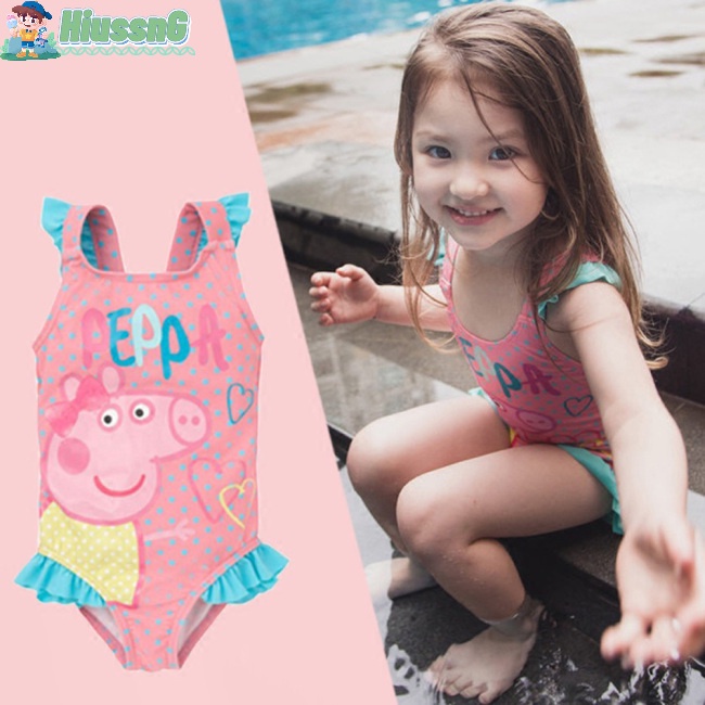 Bộ Đồ Bơi Một Mảnh In Hình Chú Heo Dễ Thương Cho Bé Gái 1-7 Tuổi