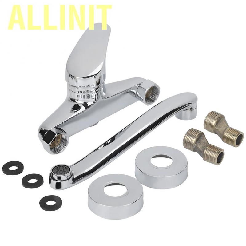 Allinit Wall Mounted Kitchen Sink Faucet Cold Water Mixer Tap Double Holes