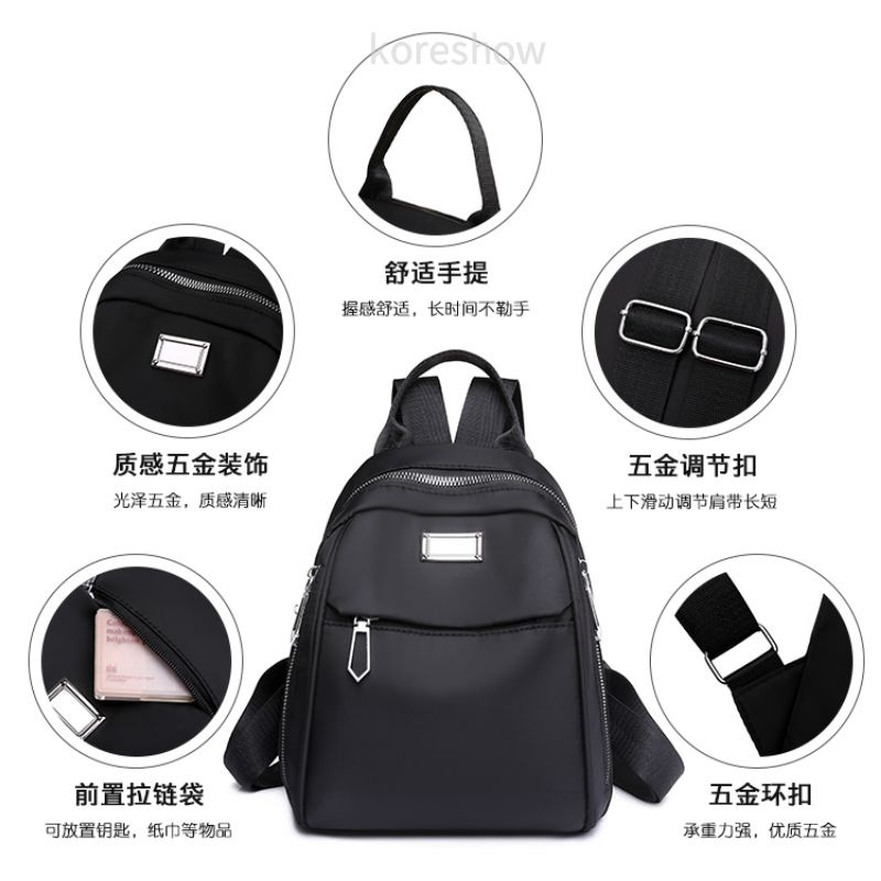 Ba Lô Nylon Chống Thấm Nước Chống Trộm Phong Cách Hàn Quốc Thời Trang Cho Nữ