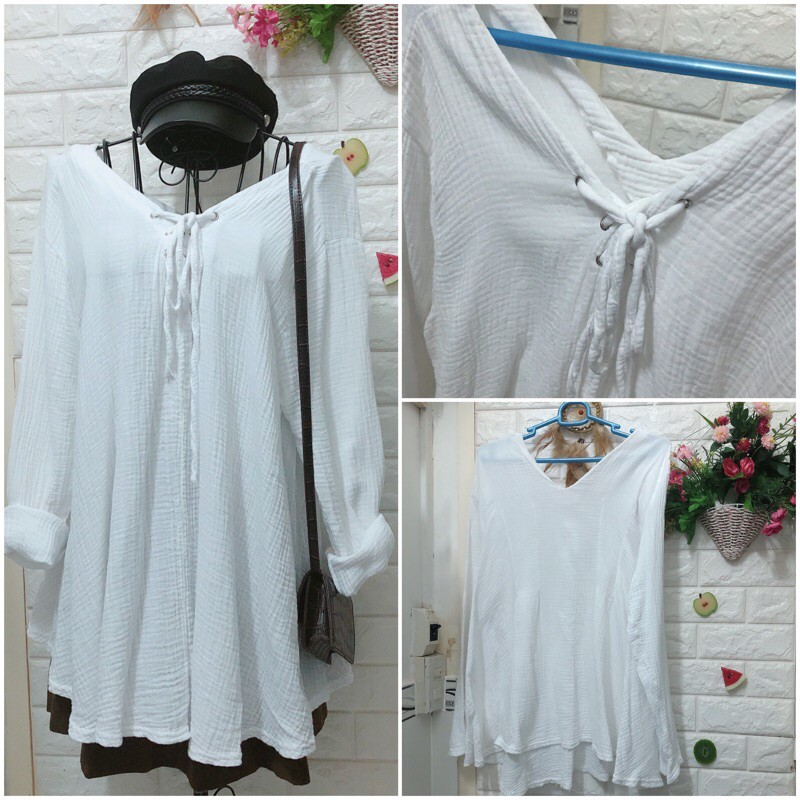 Áo xô trắng thanh lịch dưới 60 kg