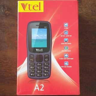 Điện Thoại Giá Rẻ Vtel A2 - Số To, Chữ To, Pin Bền - Hàng Chính Hãng, Bảo Hành 12 Tháng