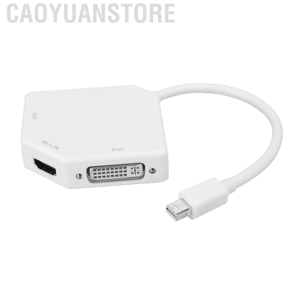 Caoyuanstore Mini DP to VGA/HDMI/DVI Conveter 3 In 1 1080P Video Electronic Adapter White B0404