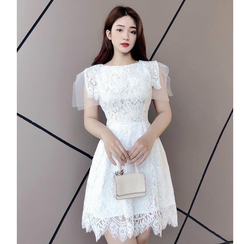 Đầm dự tiệc thanh lịch trắng tinh khôi Classic