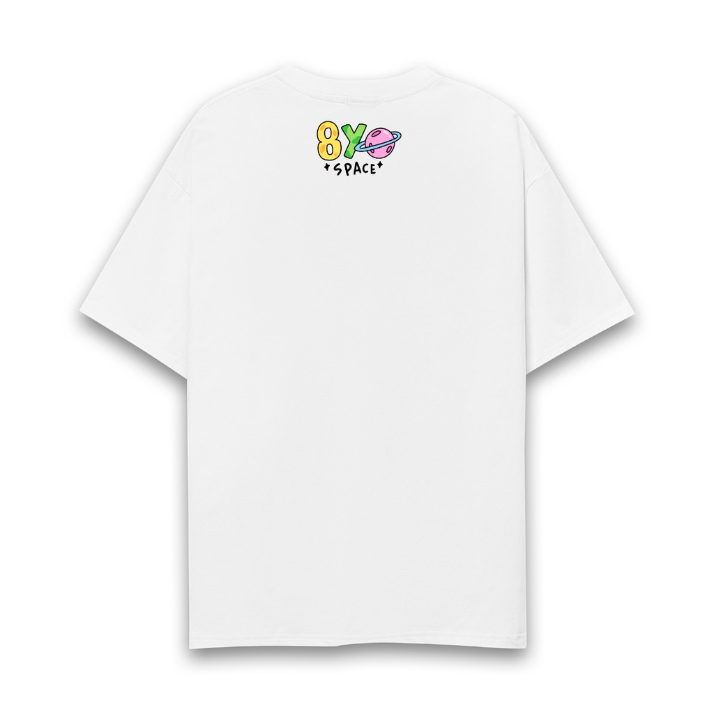 Áo thun tay lỡ 8YO phông Unisex nam nữ Premium Cotton oversize form rộng SPACE - Đen