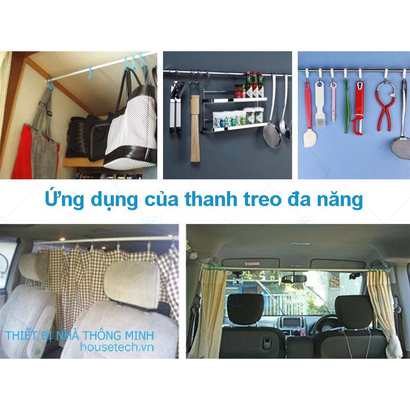 combo Thanh treo rèm đa năng nhật bản + 10 móc treo rèm cao cấp