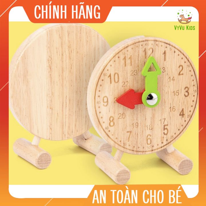 Đồng hồ gỗ Montessori♥️ CHÍNH HÃNG♥️ ĐỒ CHƠI GIÁO DỤC♥️ Dạy bé xem thời gian