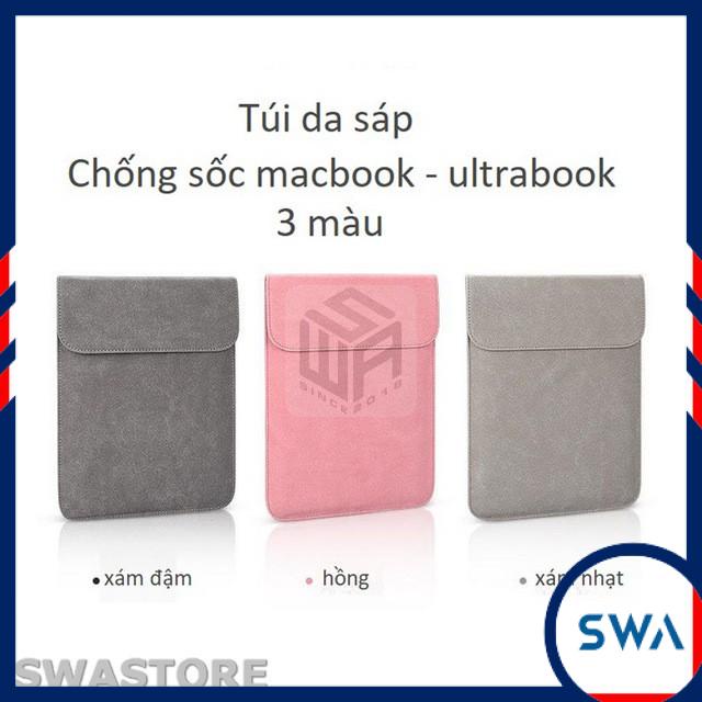 [Kiêm bàn di chuột] Túi chống sốc da sáp cho macbook và ultrabook, chống thấm nước, SWASTORE