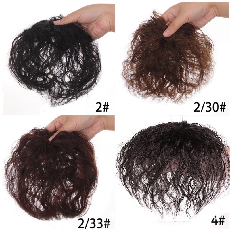 Tóc giả Wigsin kiểu xoăn có mái bằng sợi tổng hợp dành cho nữ