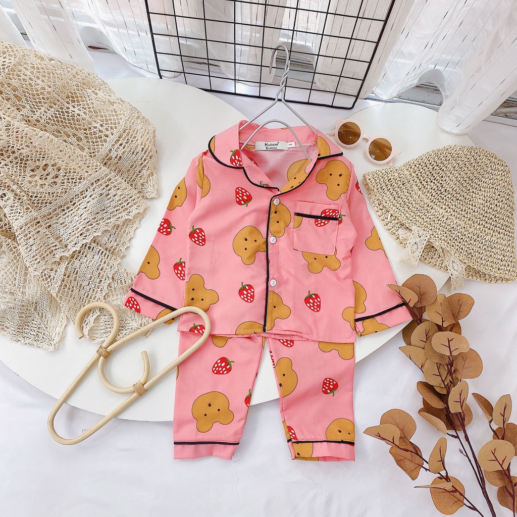 [DT11] Bộ Dài Tay PYJAMA Hình Mẫu Đa Dạng Cho Bé Chất Vải Kate Thái Mặc Thoải Mái Size Từ 8-22Kg VNXK Nhật-Hàn