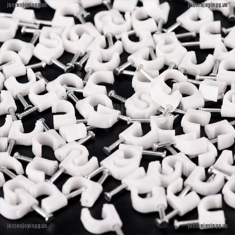 Bộ 100 Kẹp RG59 Cat5 Cat6 Đinh Tán 6mm Tiện Lợi