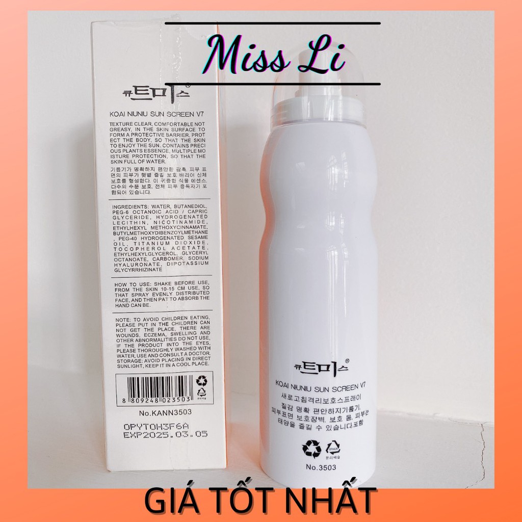 🔰 [GIÁ TỐT] 🔰 Kem Chống Nắng V7 SUN SCREEN SPF50 200ml