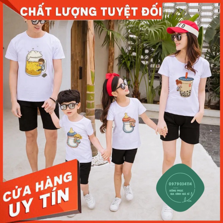 Áo thun giá sỉ Áo Thun Gia Đình Bia , TRà Sữa , Bình Sữa