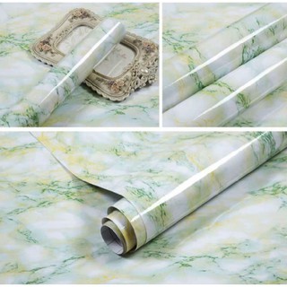  Decal giấy dán tường đá hoa cương vân đá xanh T14 khổ 60cm keo sẵn