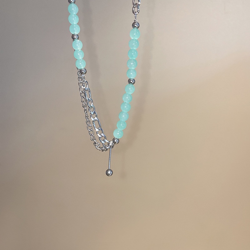 Dây Chuyền Mặt Đá Xanh Bạc Hà  191205Dây Chuyền Thiết Kế Độc Đáo Phong Cách Hip Hop Cá Tính