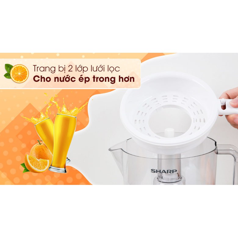 Máy Vắt Cam SHARP EJ-J256-WH - Hàng Chính Hãng (Bảo Hành 12 Tháng)