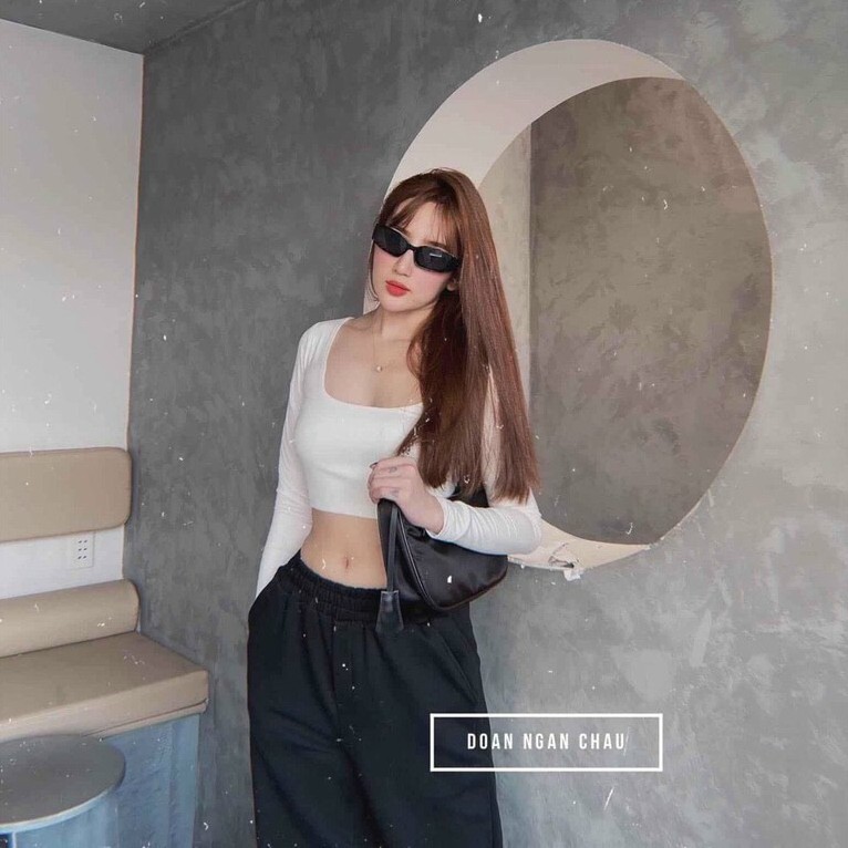 Áo croptop ❄ FREESHIP ❄ Áo thun nữ tay dài cổ vuông thời trang XIXO cao cấp ATN0023