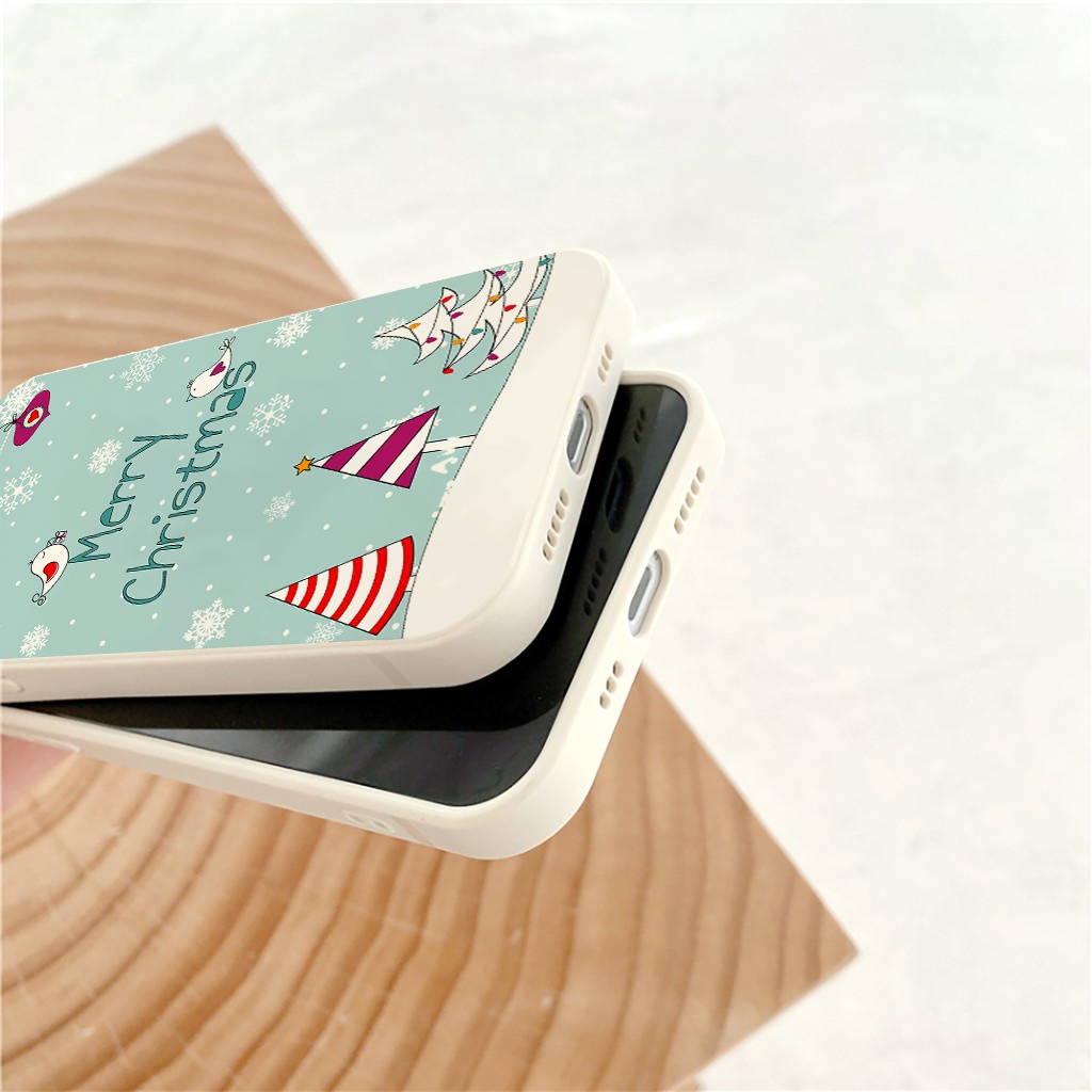 Ốp lưng iphone cạnh vuông Chrismast dành cho iphone 6 đến 14promax - E109