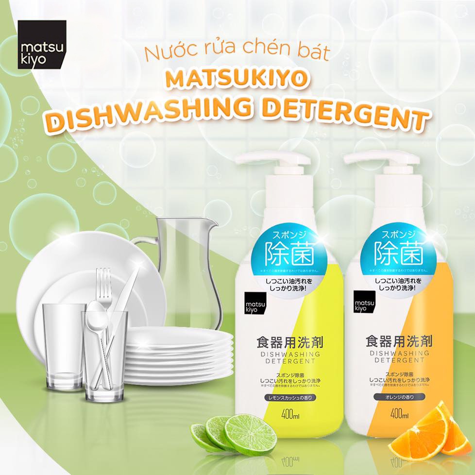 Nước rửa chén mk Yashinomi hương chanh/hương cam 400ml