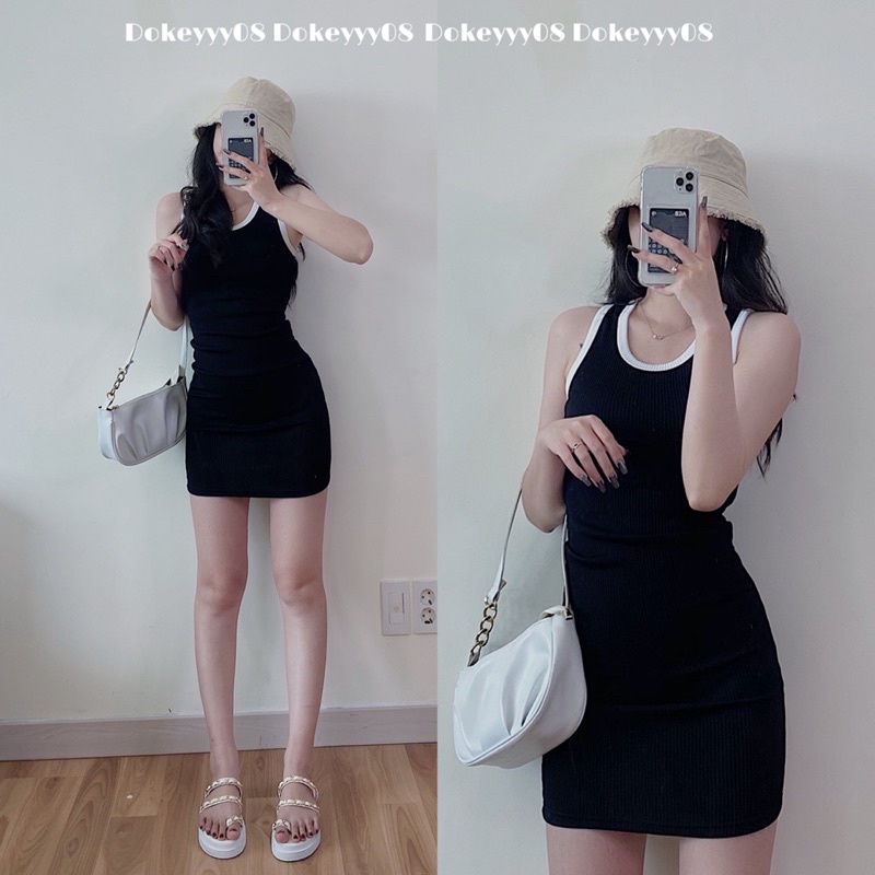 Váy body len tăm balo viền 626