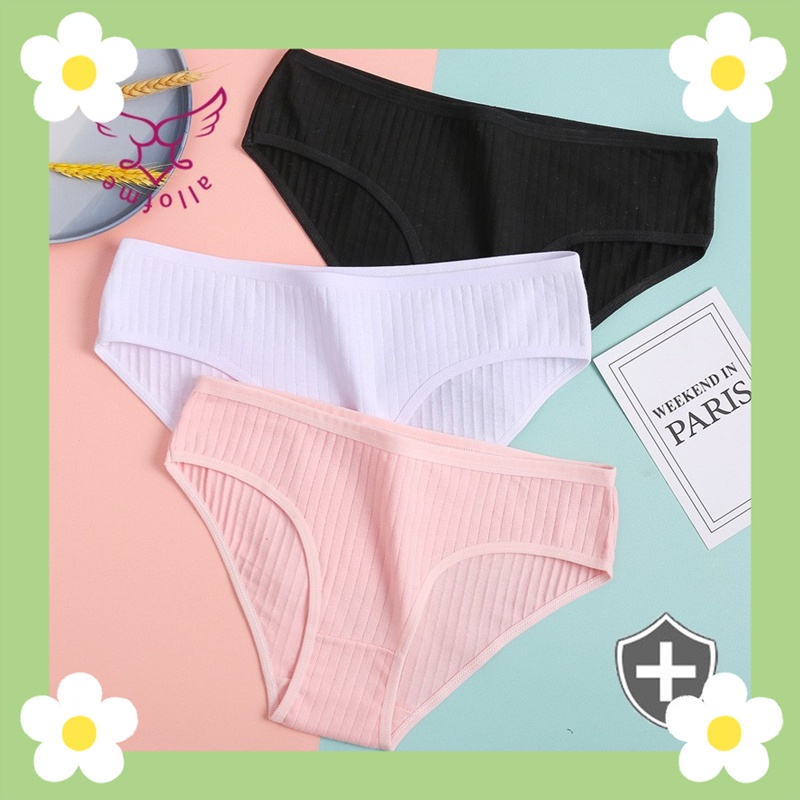 Quần lót cotton thiết kế màu trơn đơn giản thoải mái