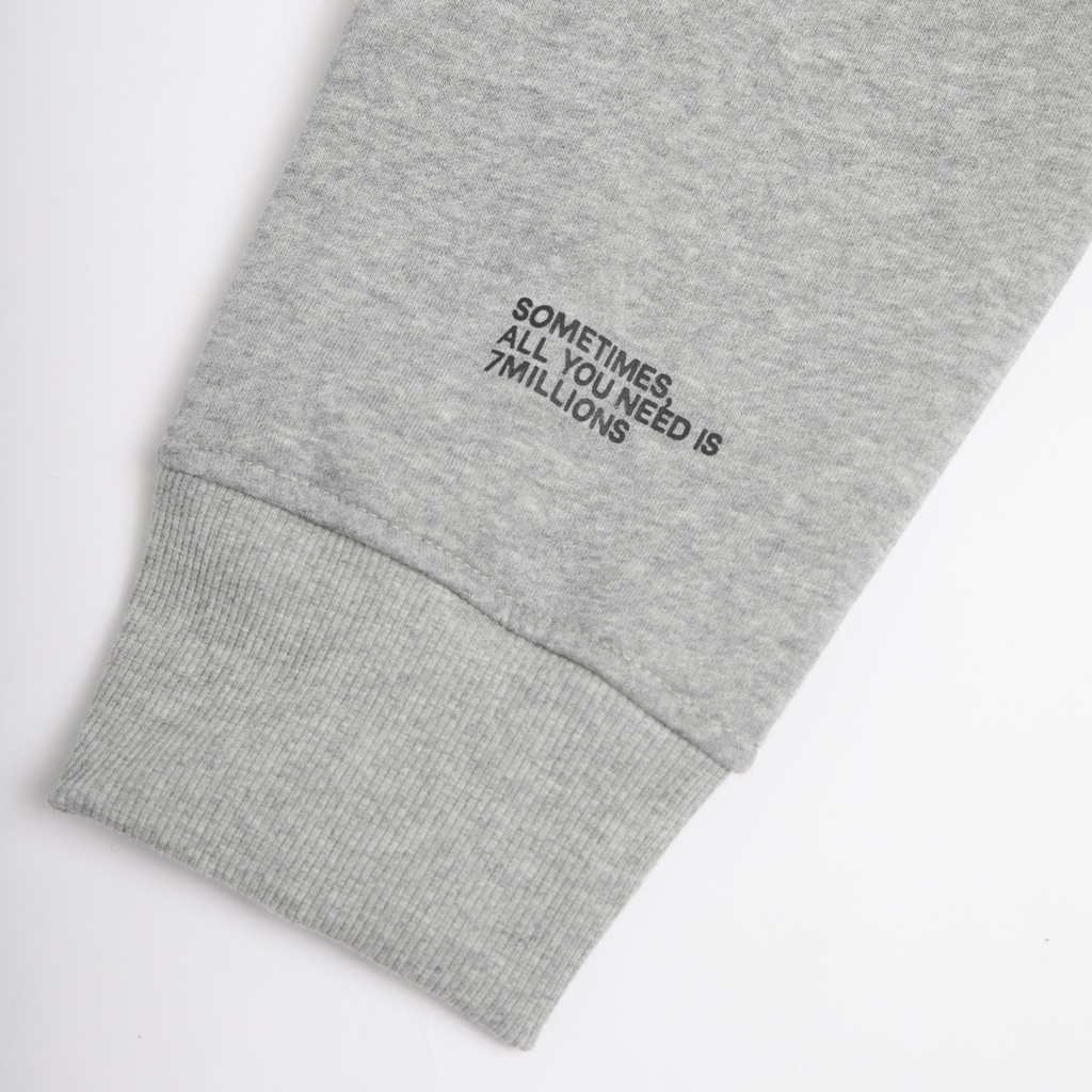 Áo khoác Hoodie Zip 7millions Màu Xám / Unisex / Oversize