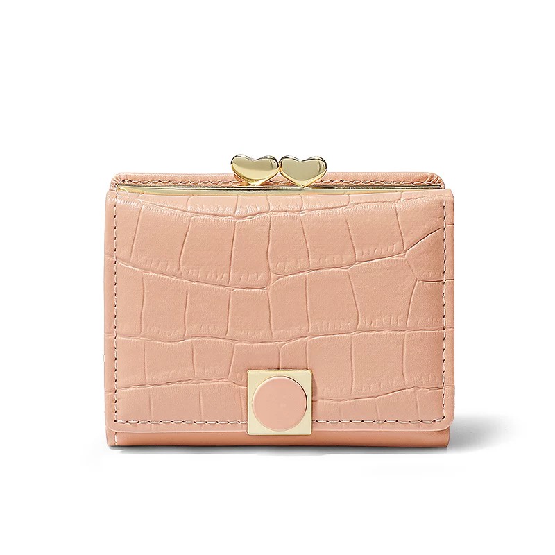 Faya - Ví ngắn ngăn bấm cầm tay da vân V157