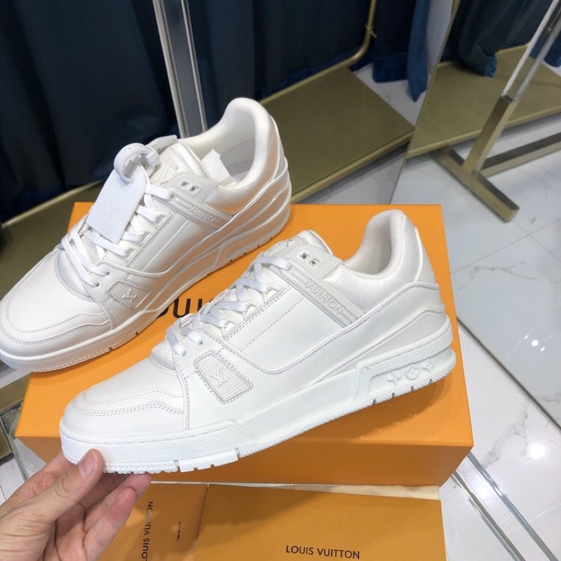 GIÀY LV TRAINERS SNEAKER ALL WHITE LAI AU DA THẬT SC