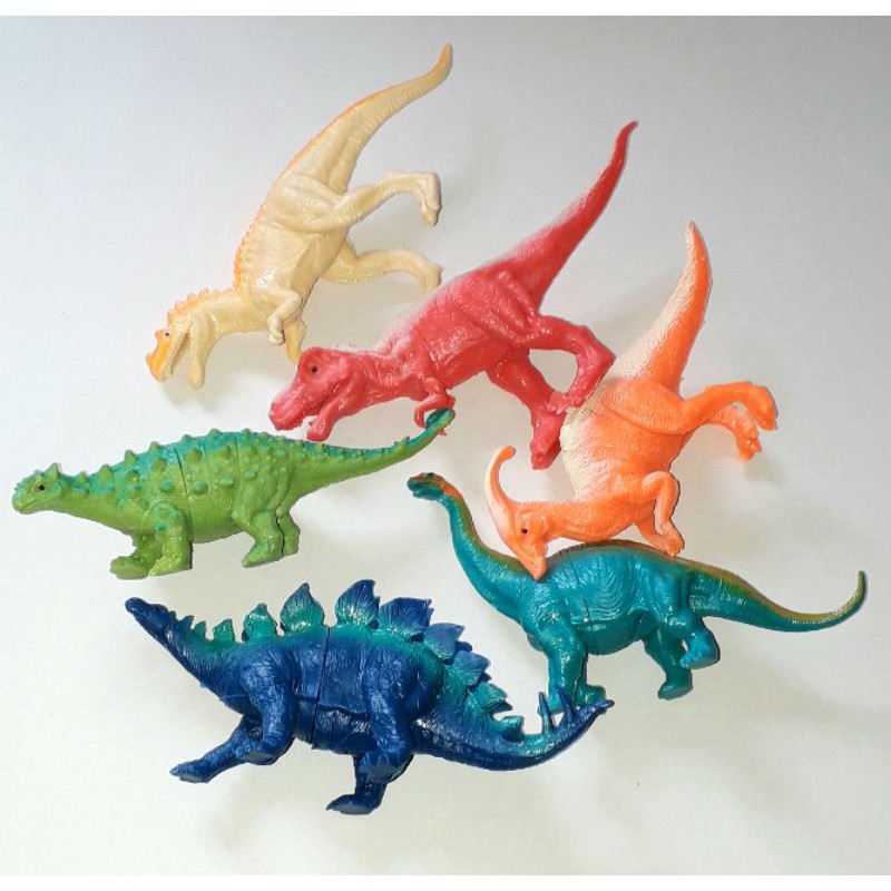 Sét 6 con khủng long mô hình bằng nhựa cứng dài 16 cm đến 18 cm