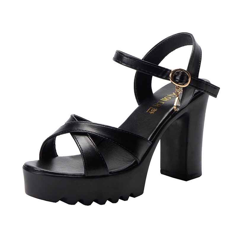 sandal nữ cao gót 10 phân/ guốc cao gót cao 10cm độn đế trước dễ đi