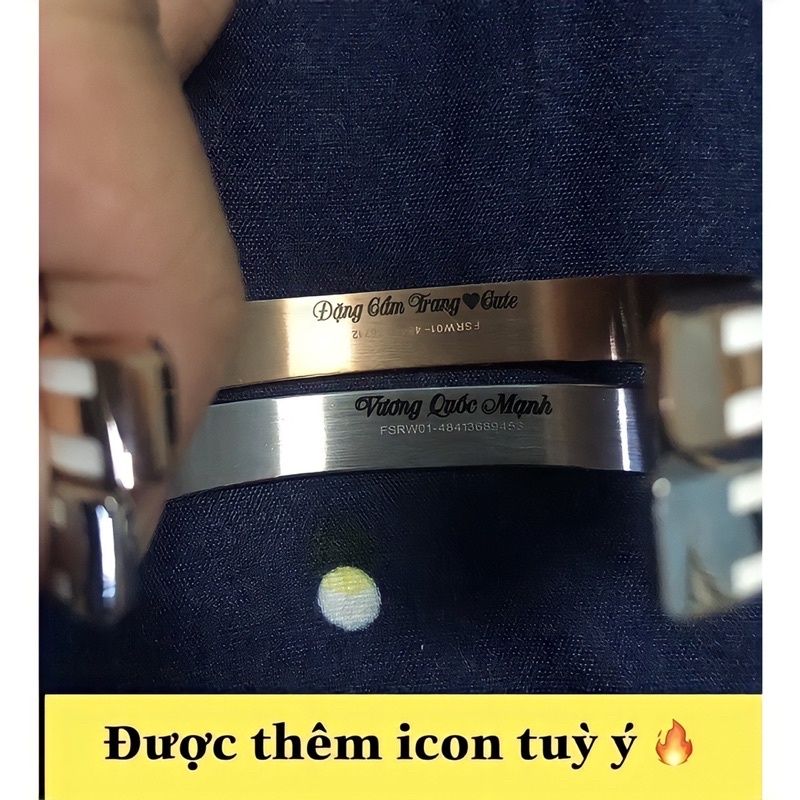 [HÀNG CHUẨN 1:1] Vòng tay Cuff DW Ver 2 Khắc Tên - Tặng kèm khắc icon miễn phí
