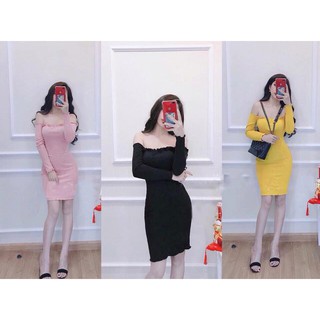đầm body trễ vai taydài cực đẹp
