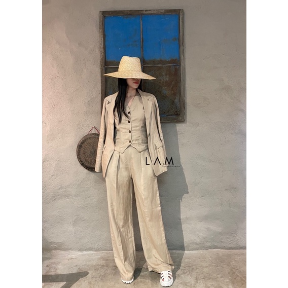 Áo Khoác Vest Blazer vải Linen cao cấp