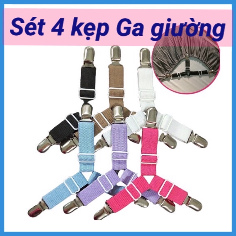 [Set 4 Cái] - Kẹp Ga Giường KGG Chống Xê Dịch Giữ Phẳng Ga Giường