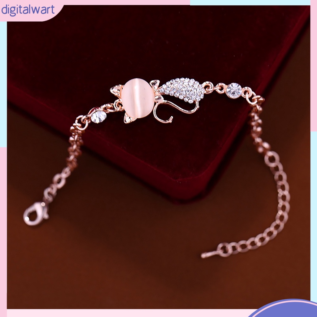 Vòng Tay Mặt Mèo Đính Đá Thời Trang