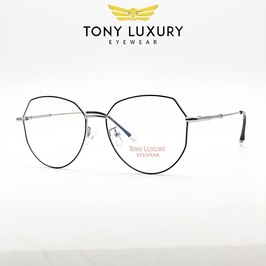 Gọng kính cận nam nữ Tony Luxury Eyewear chính hãng gọng nhựa kết hợp kim loại  53-16-142 - nhận cắt Tròng Cận Viễn Loạn