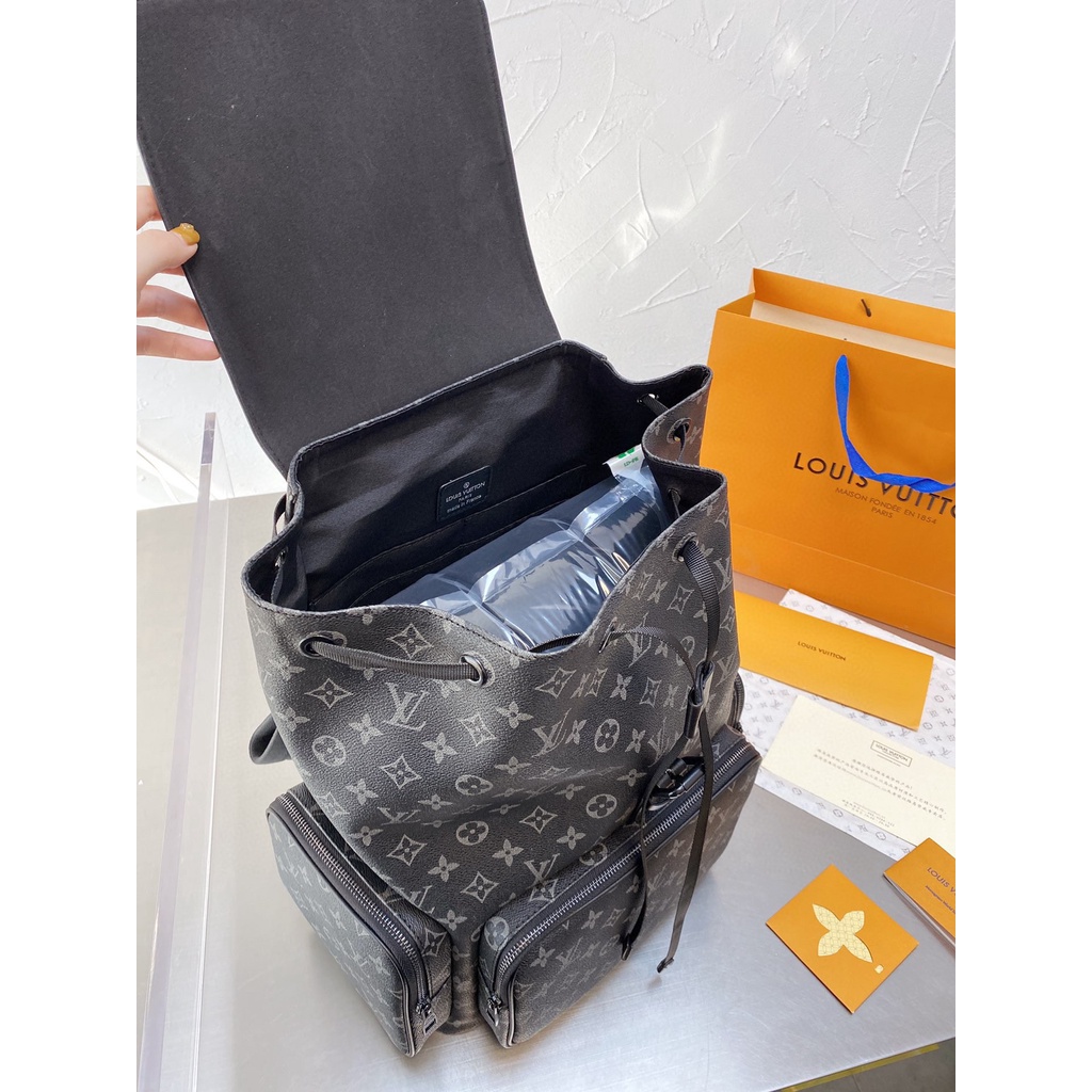 Ba lô LV denim sức chứa lớn phong cách mới thời trang unisex