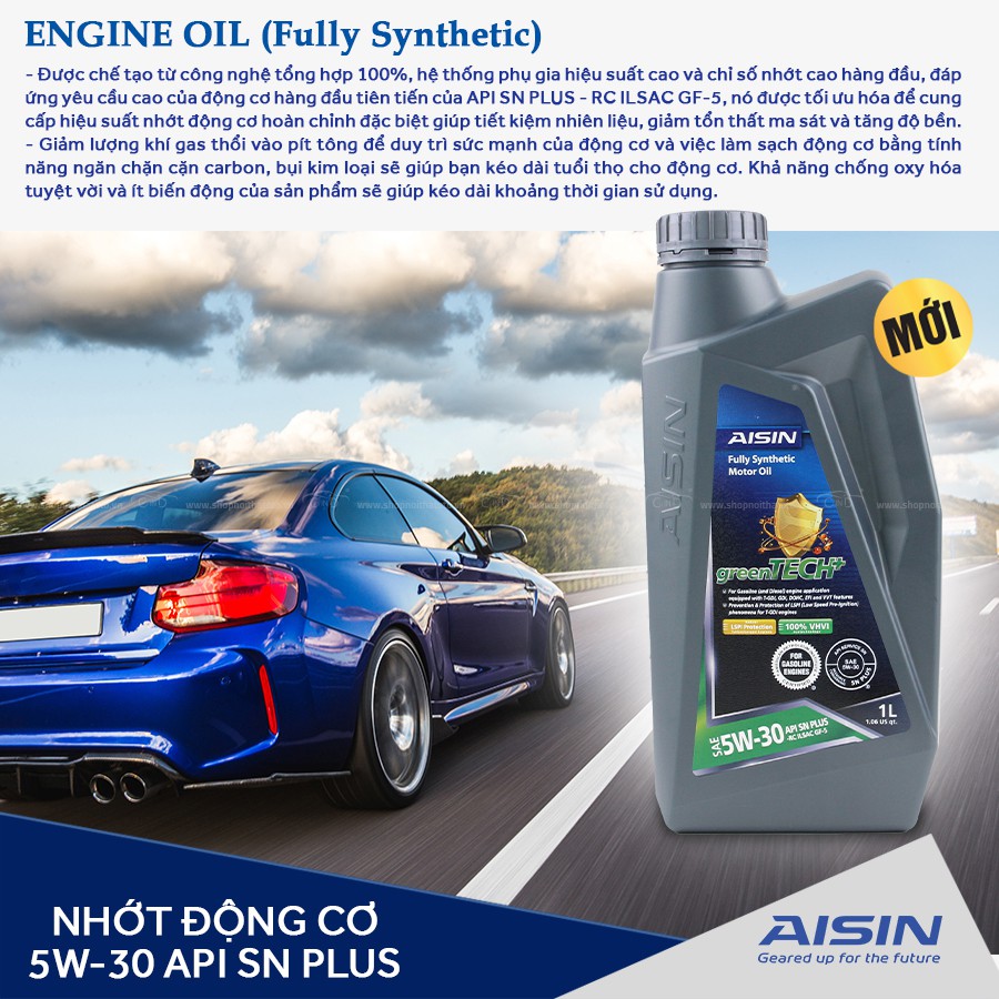Nhớt Động Cơ AISIN ESFN0531P 5W-30 SN Plus Greentech+ Fully Synthetic 1L - Nhập Khẩu Chính Hãng