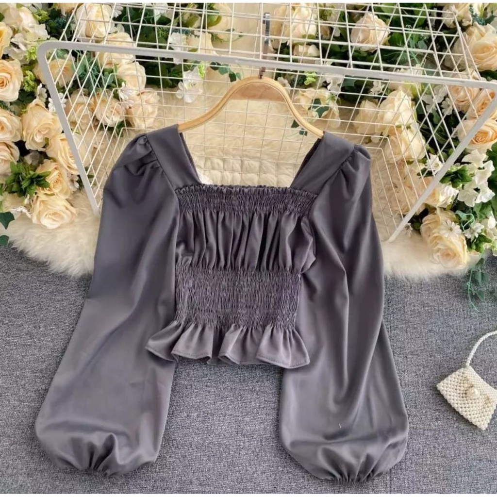 Áo kiểu tay phồng phong cách Hàn Quốc cho nữ