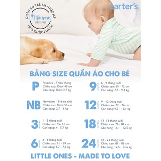 SET 3 ĐÔI VỚ SƠ SINH Carter's nhập Mỹ - Character