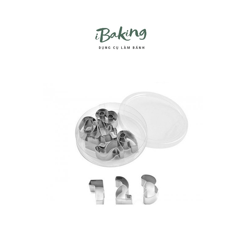 Bộ Cutter cookie 9 số, khuôn nhấn bánh quy dùng tạo hình bánh quy bằng thép không gỉ