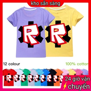 Áo Thun 100% Cotton In Họa Tiết Hoạt Hình Roblox Dành Cho Bé 4-15 Tuổi