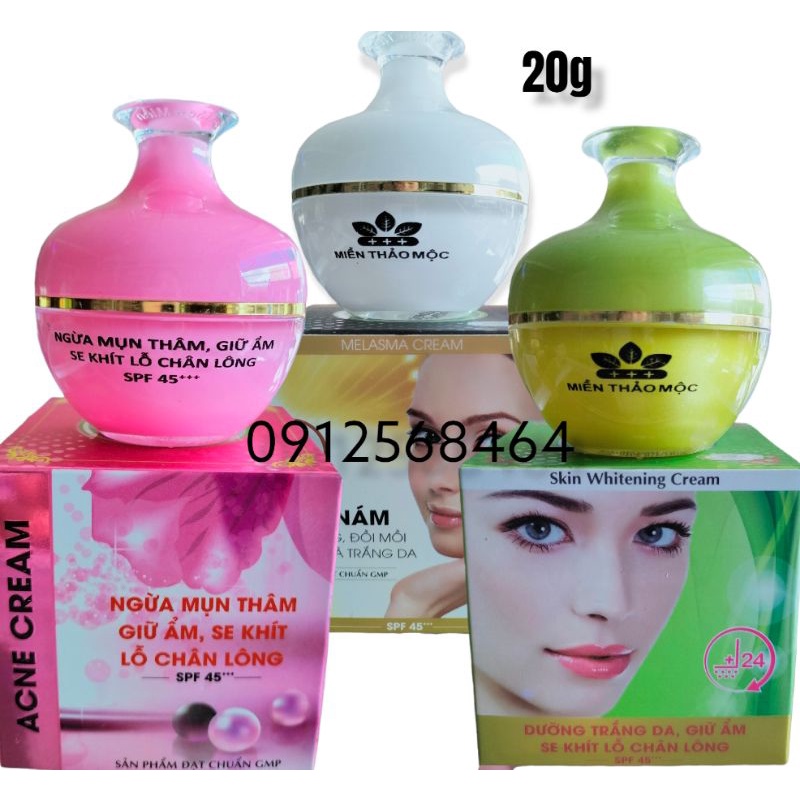 Kem Miền Thảo Mộc Dưỡng Trắng Da Ngăn Ngừa Nám Mụn 20g