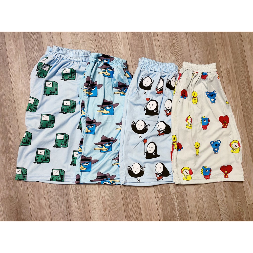 Quần Đùi Hình Thú Hoạt Hình  - Quần Short Unisex ,Nam Nữ Đều Mặc Được, Chất Thun Thể Thao Thoáng Mát, Đồ Mặc Nhà