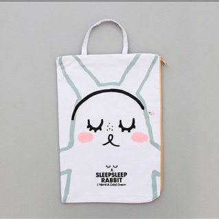 túi vải a4 thỏ có dây kéo