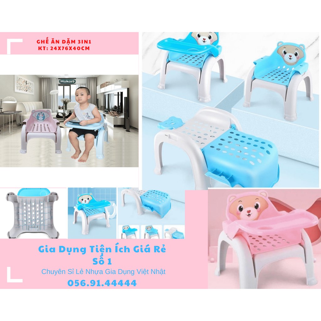 ⚡️⚡️ [ 3in1 ]Ghế ăn dặm đa năng - Dùng làm ghế gội đầu - Ghế cho bé ngồi tập tô rất tiện dụng GuBe ⚡️⚡️