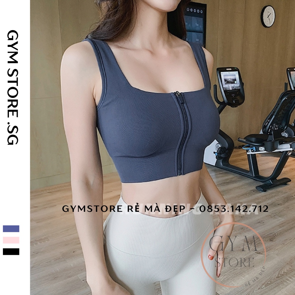 Áo Bra Mút Liền Tập GYM Nữ ❤️𝐇𝐀̀𝐍𝐆 𝐗𝐈̣𝐍❤️ Áo Lót Khoá Kéo YOGA Thun Dệt Thoáng Mồ Hôi Co Giãn Tốt 𝐆𝐘𝐌𝐒𝐓𝐎𝐑𝐄 203